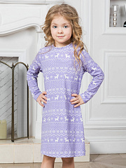 Платье "Зимний узор" - Размер 110 - Цвет фиолетовый - Картинка #1